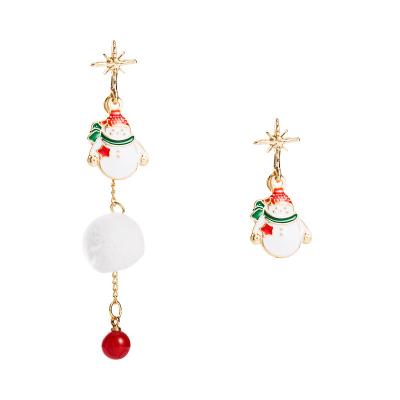 China Fashionable Europe and the USA Female Christmas Color Earrings Alloy Drops Hair S925 Bulb Christmas Earrings Silver Jewelry for sale