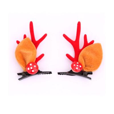 China Durable Original Manual Cute Antlers Hairpins Flower Deer Ear Horn Christmas Hair Clip Hair Ties for sale