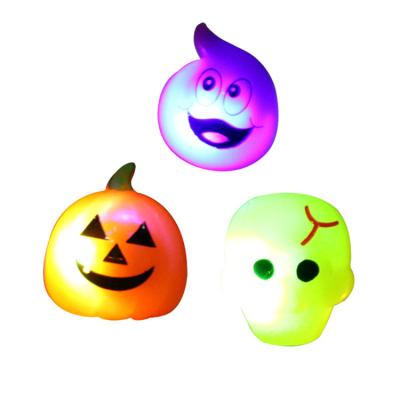 China Durable Plastic Halloween Rings LED Gradient Glowing Pumpkin Lights Rings Batting Rings for sale