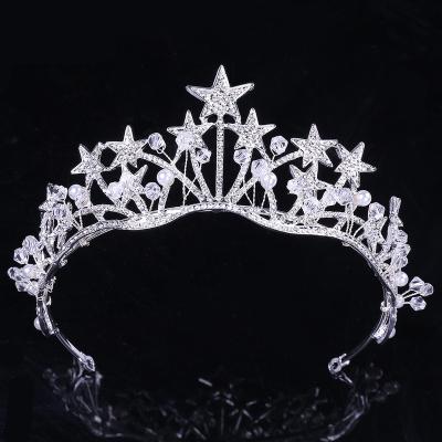 China Princess Wedding Bridal Beauty Crown and Crystal Hair Crown Tiara Accessories Jewelry Durable Baroque Style for sale