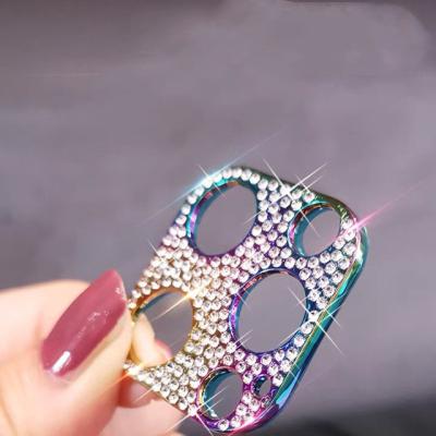 China Easy Install Luxurious Shockproof For iPhone 11 12 13 Pro Max Mini Shiny Rhinestone Glitter Phone Camera Lens On Diamond Lens Protector Cover for sale