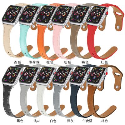 China Business Slim Leather Strap For Apple Watch Band Correa Watch Band Belt iwatch Series 4 45mm/41mm 44mm/40mm 42mm/38mm 3 5 Se 6 7 for sale