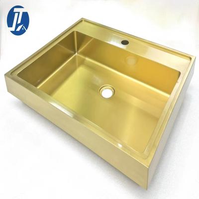 China Luxury Handmade Undermount Stainless Steel Sink Gold Single Bowl 201stainless Steel Sink For Apartment for sale