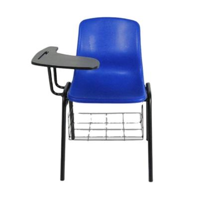 China Modern Metal Stackable Plastic Office Chairs Forming Room Kids Student Office School Chairs With Notepad Tablet for sale