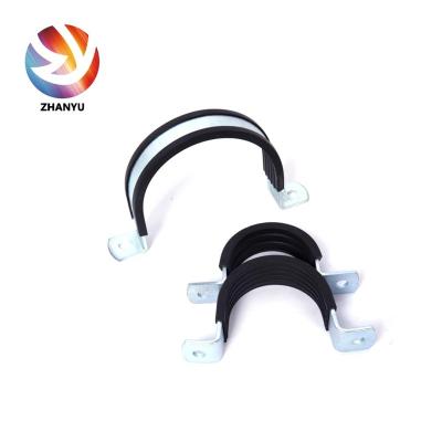 China Factory Direct Hanger Holder Clip Bracket Pipe Clamp With Rubber for sale