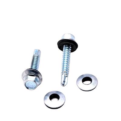 China DIN7504 Galvanized Hexagon Drilling screws mechanical galvanized Ident hex washer head self-drilling screw à venda