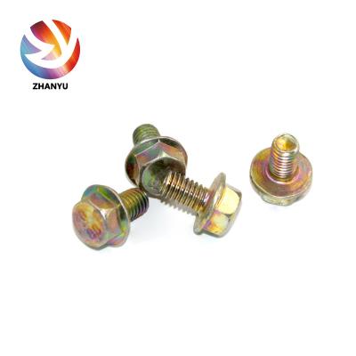 Cina Hex Flange Bolt DIN/GB Yellow Zinc/Glavanized/Black With Serrated in vendita