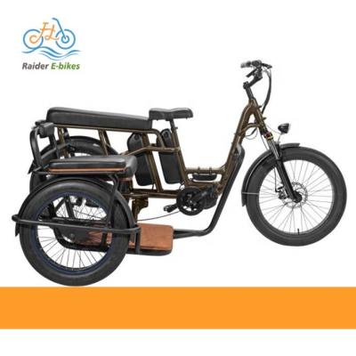 China Fat Tire Aluminum Alloy RaiderTrike-C201 BaFang Motor 3wheel Electric Tricycle Medium Electric Bicycle Bike With Side Basket Cargo Car for sale