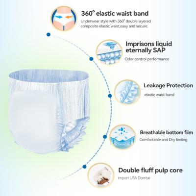 China FREE SAMPLE Ultra Thick Incontinence Hygiene Products Printed Senior Diapers Pull Pants Up Diapers For Adult Diaper Diapers for sale