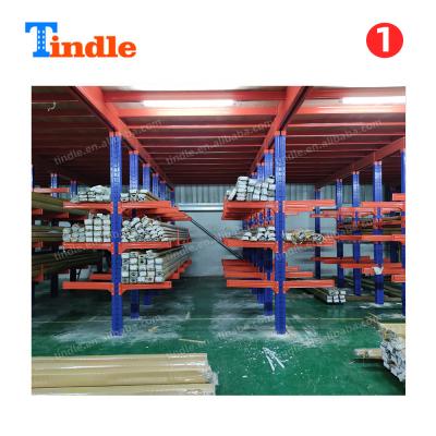 China Corrosion Protection Rack Warehouse Storage Cantilever Mezzanine Floor For Long Steel Pipe for sale