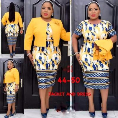 China Breathable latest design two piece african dress with coat china wholesale dresses with jacket for sale