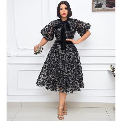 China 2021 new arrivals anti-static african women dress summer black puffy evening dress plus size dresses for women for sale