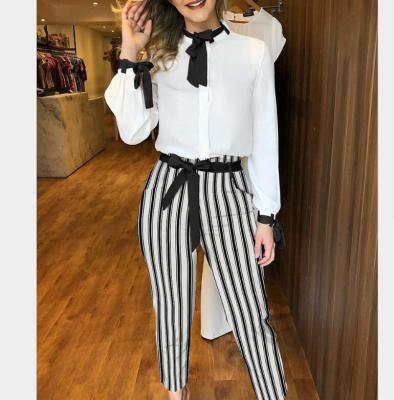 China QUICK DRY Europe and America designer ladies pant suits designer elegant formal ladies pant suits two-piece set for sale