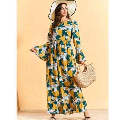 China Abaya Print Muslim Casual Turkish Anti-Static Muslim Dress Arab Muslim Boho Dress for sale