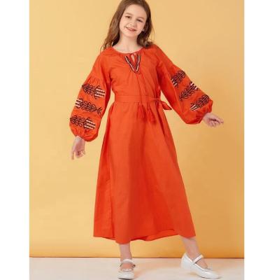 China Wholesale Cotton Abaya Kids Abaya Kaftan Dress Muslim Children Islamic Clothing Dress For Muslim Children for sale