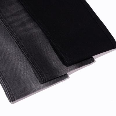 China 58 Percent Organic Cotton Twill Denim Fabric Sulfur Black Weave Medium Weight for sale