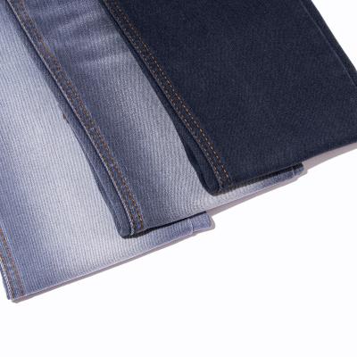 China Factory Wholesale 53 percent Recycled Cotton Vulcanized Blue Gray Thin Denim Fabric for sale