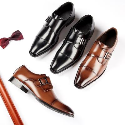 China New Arrival Waterproof Leather Shoes Brown Business Formal Fashion For Men Party Leisure Trendy Manufacturers for sale