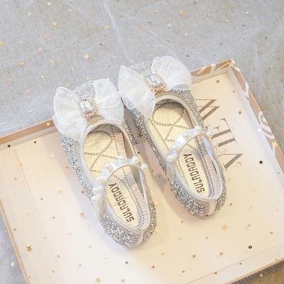 China Princess Shoe For Girls Wedding Party Shoes Kids Elegant Baby Shoes Crystal Cute Children Shinning Genuine New Fashion Custom Made Round for sale