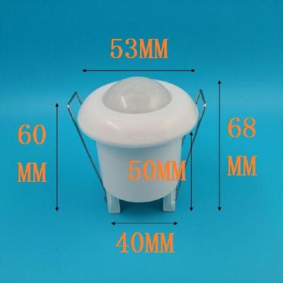 China DC24V Flushbonding Temperature Sensor Ceiling PIR Sensor Switch Motion Infrared Recessed 360 Degree Viewing Angle White for sale