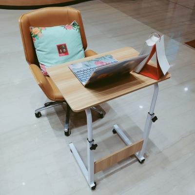 China Foldable heighadjustable laptop table flexible laptop table cart with wheel computer desk rolling for sale