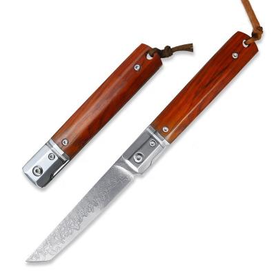 China Wholesale Damascus Pocket Hunting Knife Multi Functional Folding Knife For Outdoor for sale