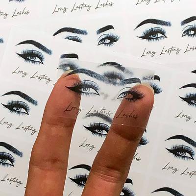 China Waterproof Cheap Beautifully False Eyelashes Printed Custom Logo Label Waterproof Adhesive Stickers for sale