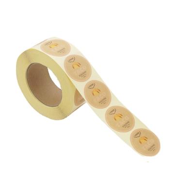 China Waterproof Cheap Self Adhesive Personalized Kraft Roll Label Sticker Roll for sale