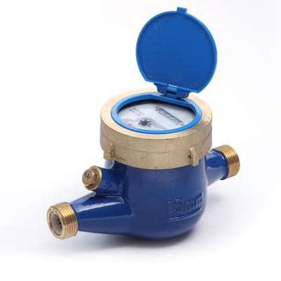 China 15mm Brass Wet Multi Jet R100 Semi Dry Water Meter for sale