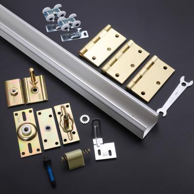 China Modern Interior Double Doors Roller Kit Sliding Door System Bi-fold Door Hardware Kit for sale