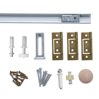 China Modern Interior Wood Folding Sliding Door Hardware Bifold Sliding Bypass Track Hardware Kit for sale