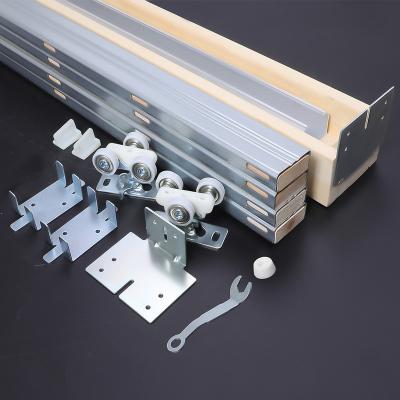 China Modern factory direct barn door hardware sliding wood pocket door hardware kit with 200 lbs for sale