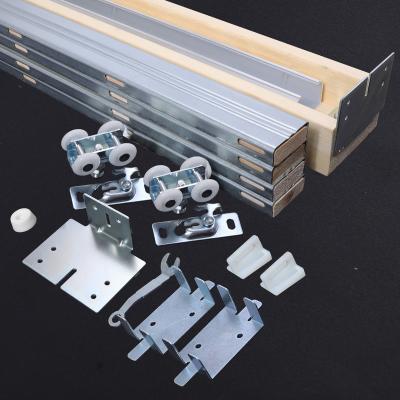 China Hot Sale Modern 150 Lb Pocket Door Frame Hardware Sliding Door Kit Wood Hardware Set for sale