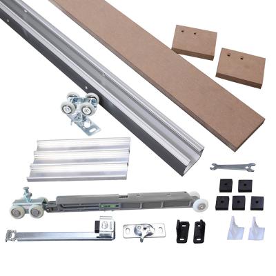 China Modern Exterior Wood Aluminum Sliding Interior Door Hardware Kits Hidden Sliding Door System for sale