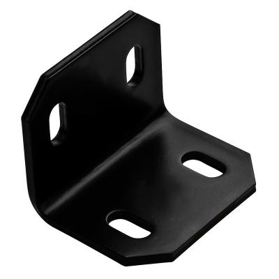 China Hot-selling Black 2.4X3 3/16 Rustic Barce Door Hardware Corner Bracket Parts Heavy Duty Steel Corner Hardware for sale