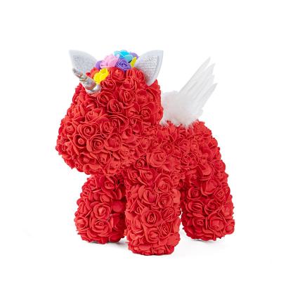 China Fashional Flowers 25cm PE Artificial Cute Bear Rose Bear Handmade Artificial Flower Wedding Home Decorations Birthday Valentines rosa oso gift for sale