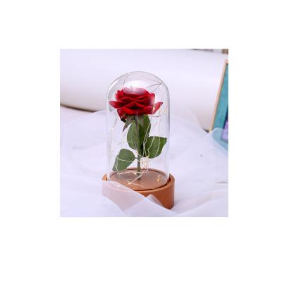 China Beautiful Colorful High Quality Preserved Flower Rose Real Flower Music Box Christmas Music Box Elegant Preserved Music Box Rose Eternal Love for sale