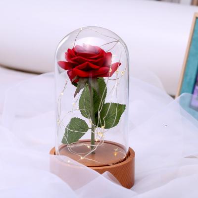 China Beautiful Hot Selling Colorful Cheap High Quality Preserved Flower Rose Real Flower Music Box Elegant Preserved Music Box Rose Eternal Love for sale