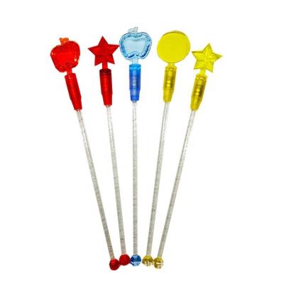 China Promotional Viable Custom LOGO LED Multi-colors Plastic Coffee and Bar Stir Mix Sticks for sale