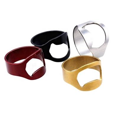 China Fashionable 4 Colors Optional Gift Promotional Stainless Steel Ring Beer Bottle Opener for sale