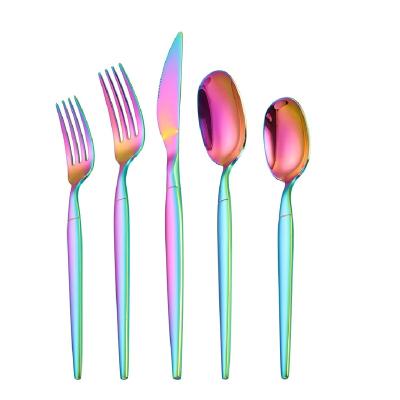 China Wholesale Disposable Bulk Cutlery Tableware FlatwareReusable Stainless Steel Gold Tableware Colorful Creative Gift Silver Customize OEM for sale