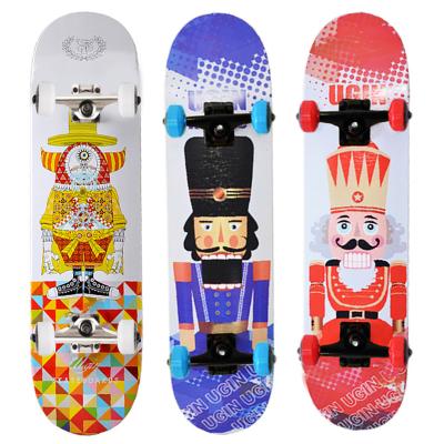 China Adult Custom Printed 7 Layer Maple Wood Skateboard Board Free Complete Pro Skateboard for sale