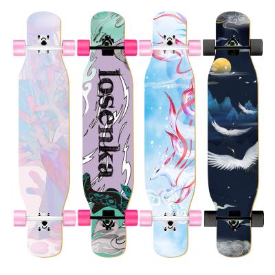 China Custom Dance Longboard 42inch 46inch Maple Cheap Adult Street Wooden Complete Skateboard for sale