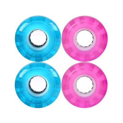 China Wholesale Custom 54mm Adult Light Led Flash Effect Blue Skate Board Wheels for sale