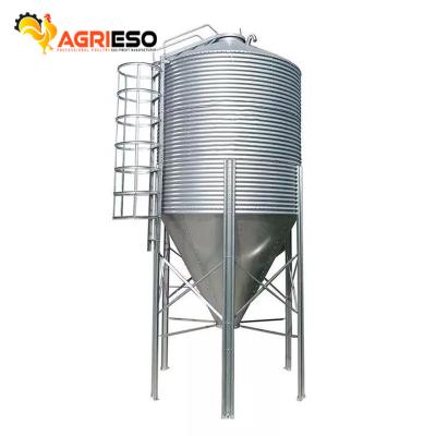 China Farm Galvanized Steel Feed Silo For AGRIESO Poultry Chicken Farm Feed Storage Bin for sale