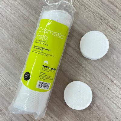 China Customizable Disposable Skin-friendly Cotton Pad Round Made In China Organic Cotton 5.7cm / 5.8cm for sale