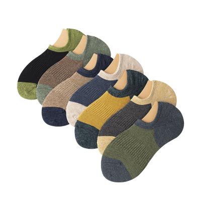 中国 Antibacterial bow section rubber boat socks matching color men's invisible socks non-slip boat socks 販売のため