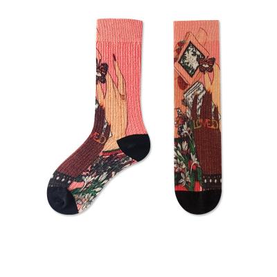 Cina Fashion Antibacterial Women's Uron Socks 3D Printed Socks Custom Ethnic Style Personalized Printed Socks in vendita