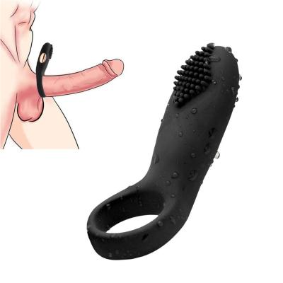 China Rechargeable Remote Control Penis Massage Lock Ring Silicone Adult Erotic Sex Toy for sale