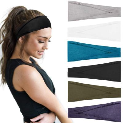 China Basic Custom Logo Women Headbands Yoga Workout Exercise Headband For Men Non Slip Wicking Sweaty Hair Bands for sale